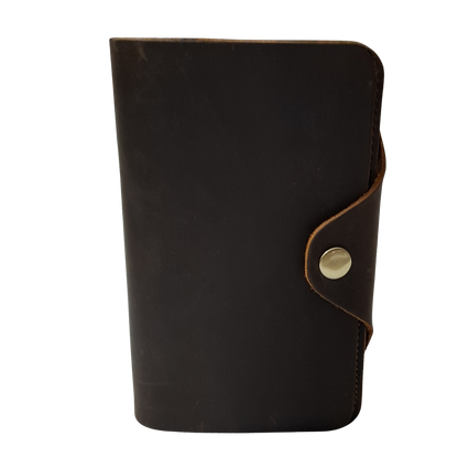 VIVACE WALLET: DARK COFFEE MEDIUM GENUINE LEATHER WALLET WITH CLIP