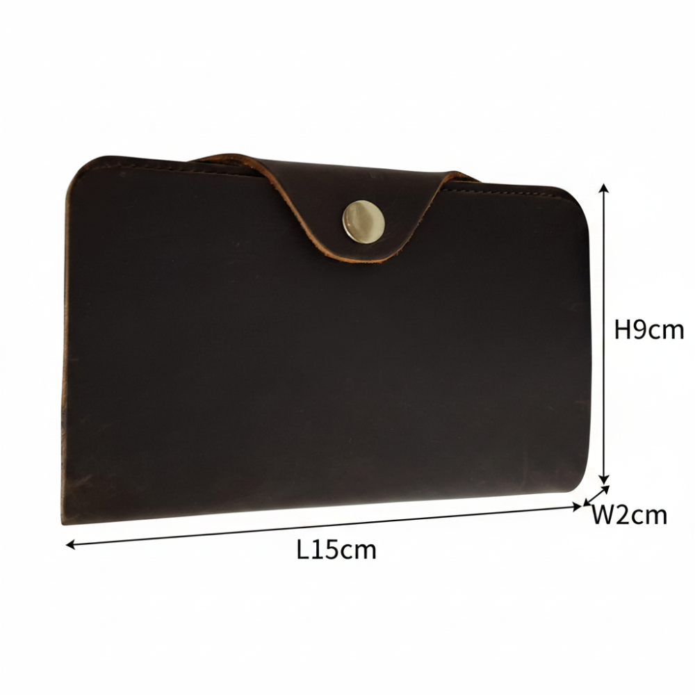 VIVACE WALLET: DARK COFFEE MEDIUM GENUINE LEATHER WALLET WITH CLIP SIZE