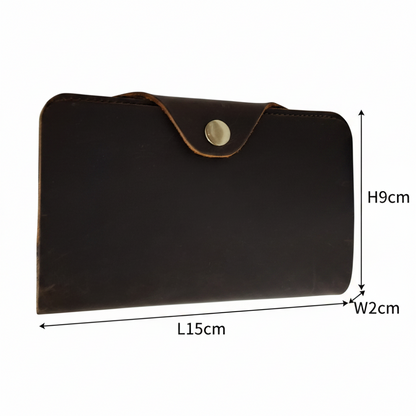 VIVACE WALLET: DARK COFFEE MEDIUM GENUINE LEATHER WALLET WITH CLIP SIZE