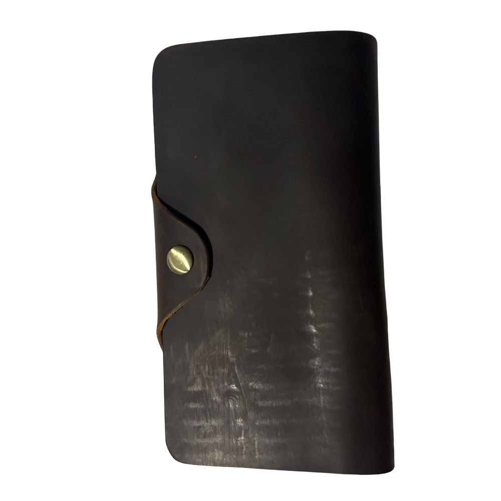 VIVACE WALLET: D COFFEE LARGE GENUINE LEATHER WALLET WITH CLIP FRONT
