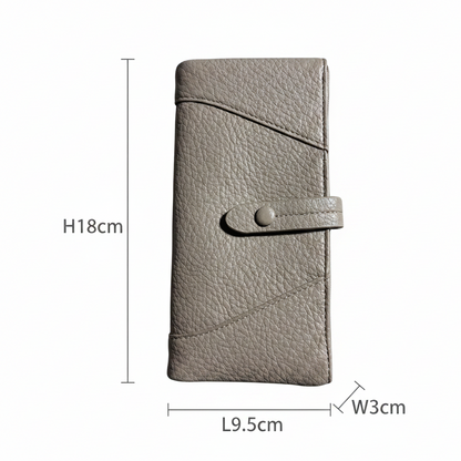 VIVACE WALLET:  KHAKI LARGE Soft PU Leather Tectured Purse SIZE