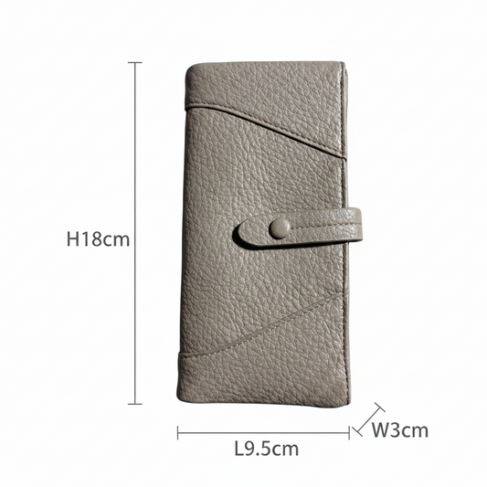 VIVACE WALLET:  KHAKI LARGE Soft PU Leather Tectured Purse SIZE