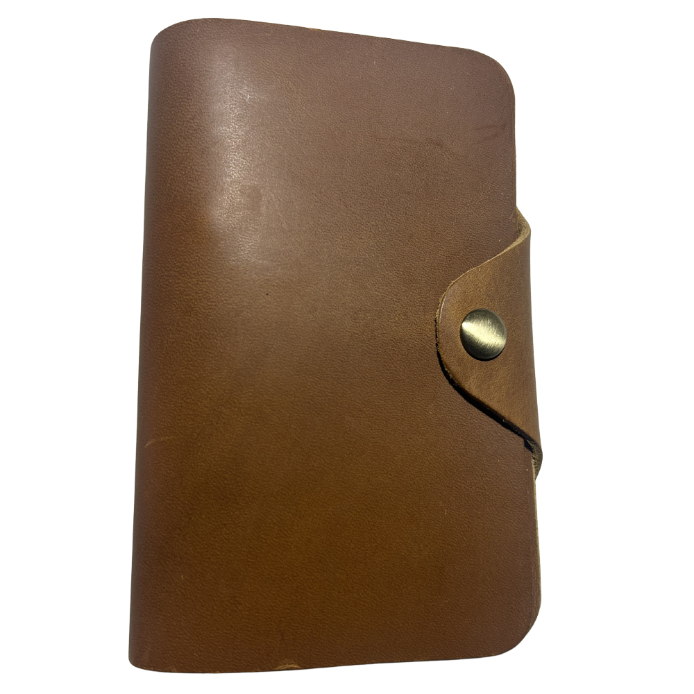 VIVACE WALLET: TAN, BROWN MEDIUM GENUINE LEATHER WALLET WITH CLIP FRONT