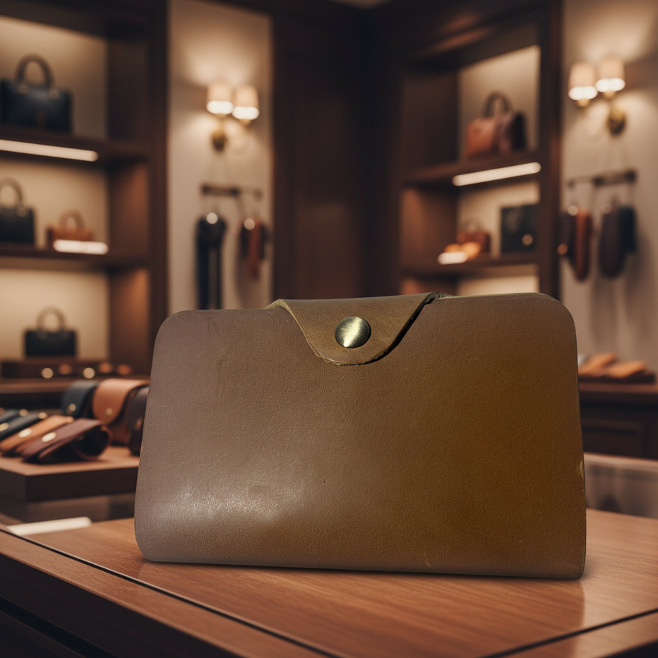 VIVACE WALLET: TAN, BROWN MEDIUM GENUINE LEATHER WALLET WITH CLIP
