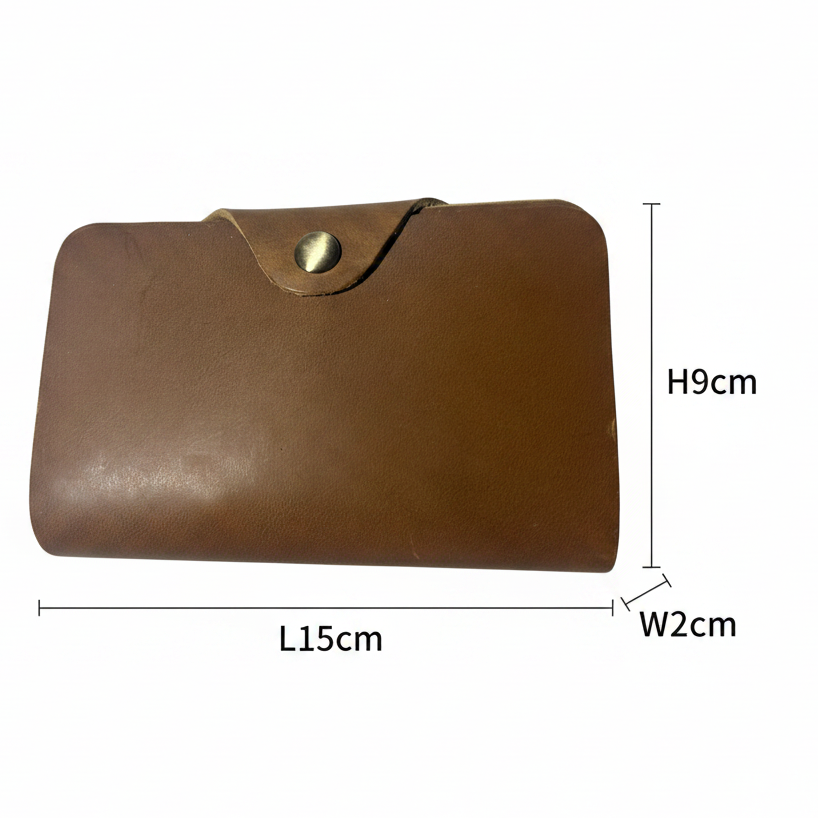 VIVACE WALLET: TAN, BROWN MEDIUM GENUINE LEATHER WALLET WITH CLIP SIZE