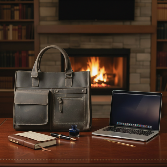 Vivace Laptop Bag: Prestige Dark Coffee Genuine Leather Executive Laptop Bag LIFESTYLE HERO