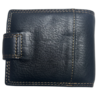 Vivace Men's Wallet: BLACK Genuine Leather with Clip BACK