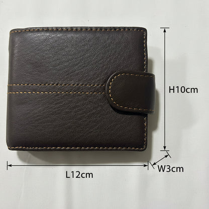 Vivace Men's Wallet: COFFEE BROWN Genuine Leather Wallet with Clip and TOPSTICH SIZE