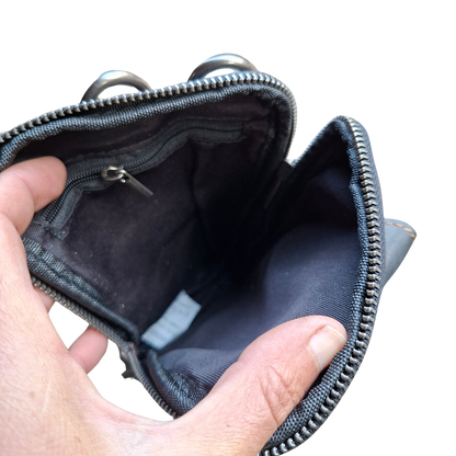 Vivace Mini Sling Bag: BLACK Genuine Leather Compact Crossbody with Adjustable Strap OPEN