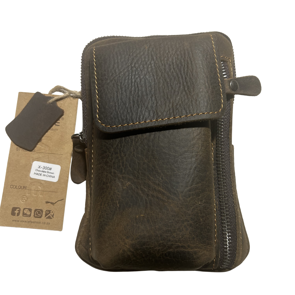 Vivace Mini Sling Bag: CHOCOLATE BROWN Genuine Leather Compact Crossbody with Adjustable Strap