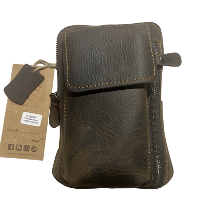 Vivace Mini Sling Bag: CHOCOLATE BROWN Genuine Leather Compact Crossbody with Adjustable Strap