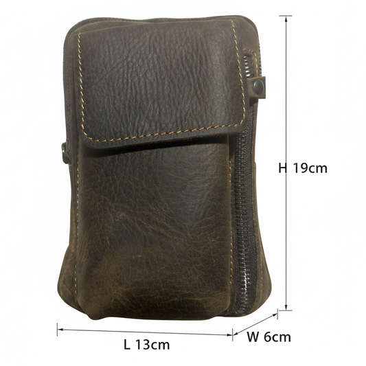 Vivace Mini Sling Bag: CHOCOLATE BROWN Genuine Leather Compact Crossbody with Adjustable Strap