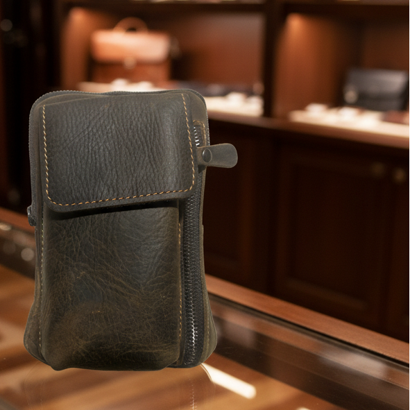 Vivace Mini Sling Bag: CHOCOLATE BROWN Genuine Leather Compact Crossbody with Adjustable Strap LIFESTYLE