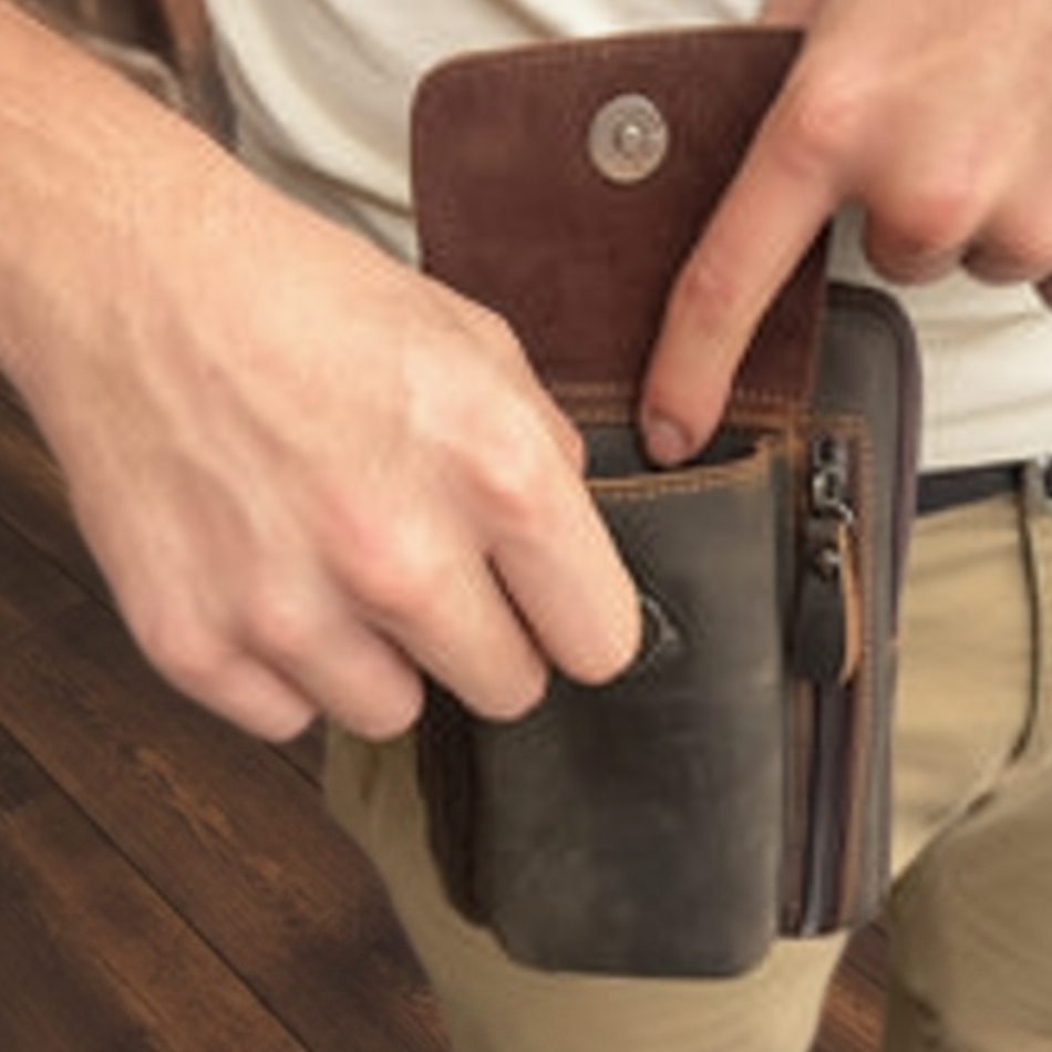 Vivace Mini Sling Bag: CHOCOLATE BROWN Genuine Leather Compact Crossbody with Adjustable Strap ON BODY