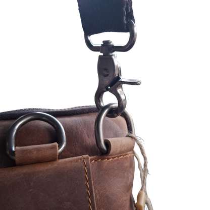 Vivace Mini Sling Bag: MUSTARD COLOR Genuine Leather Compact Crossbody with Adjustable Strap attachment
