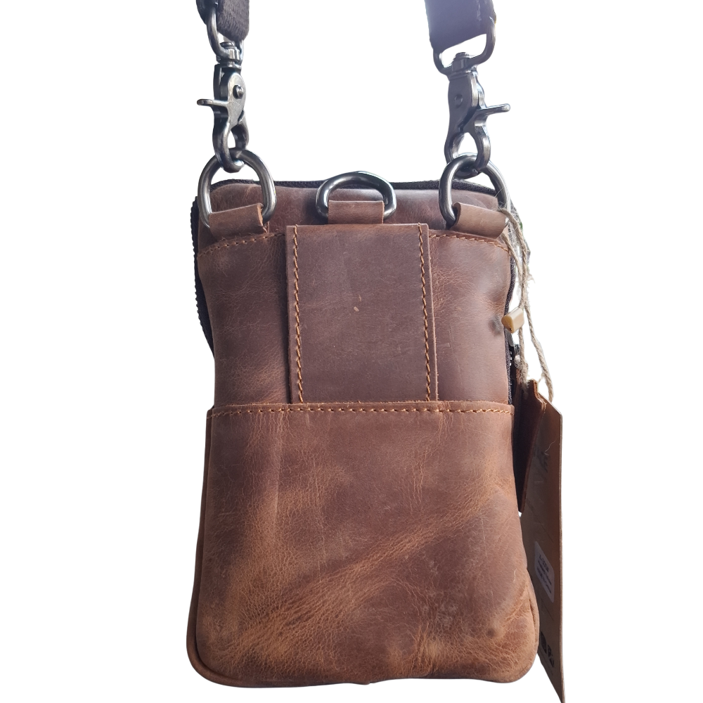 Vivace Mini Sling Bag: MUSTARD COLOR Genuine Leather Compact Crossbody with Adjustable Strap back