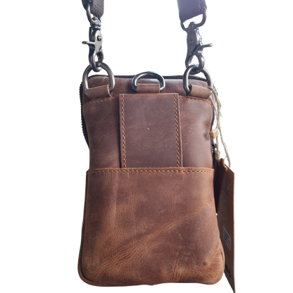 Vivace Mini Sling Bag: MUSTARD COLOR Genuine Leather Compact Crossbody with Adjustable Strap back