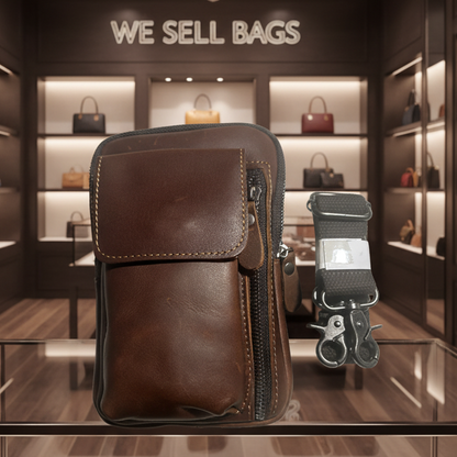 Vivace Mini Sling Bag: REDDISH BROWN Genuine Leather Compact Crossbody LIFESTYLE