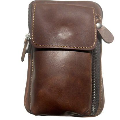 Vivace Mini Sling Bag: REDDISH BROWN Genuine Leather Compact Crossbody with Adjustable Strap