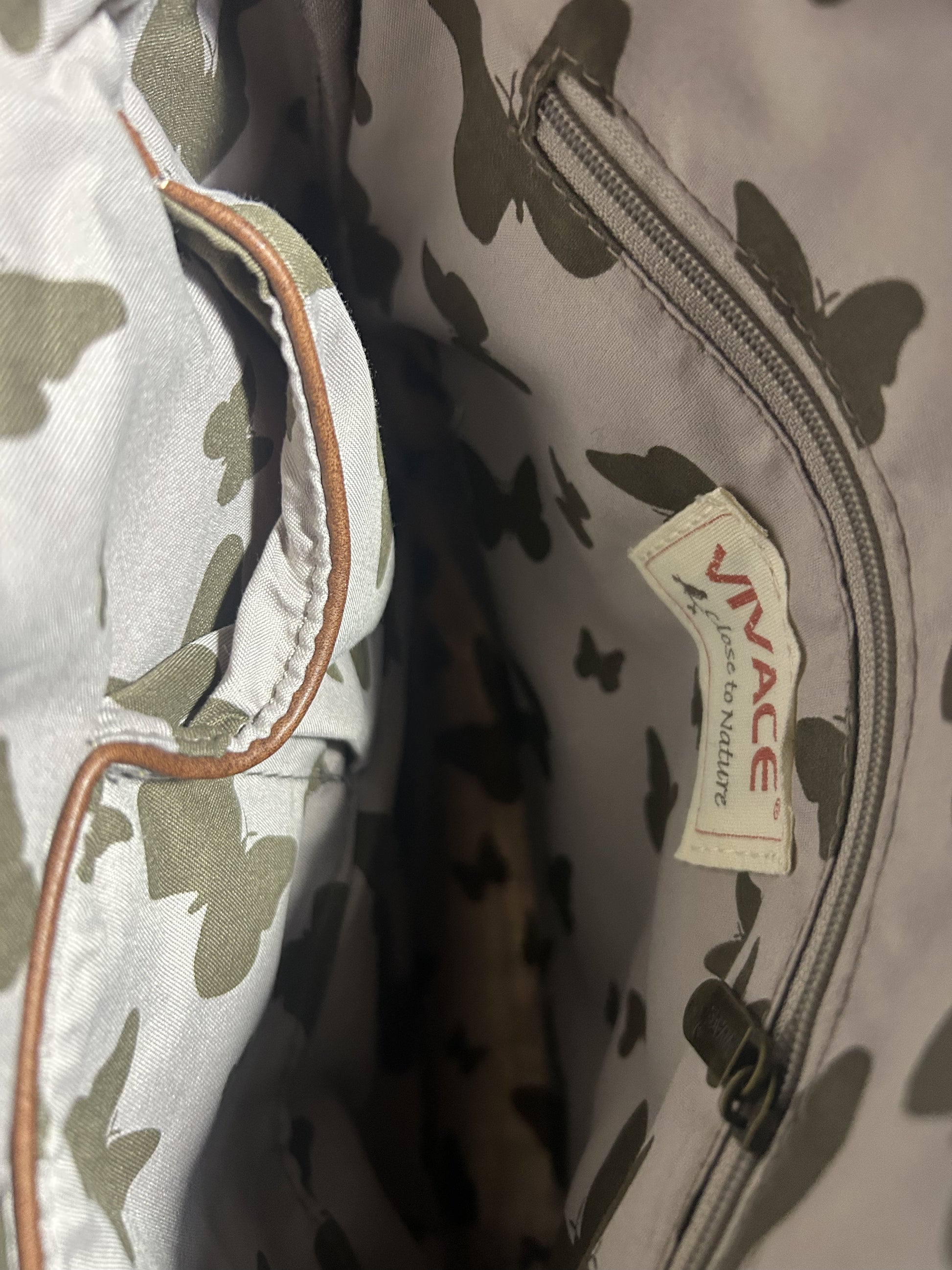 Vivace Sling Bag: BEIGE Hessian and Leather bag with Embroidery POCKETS