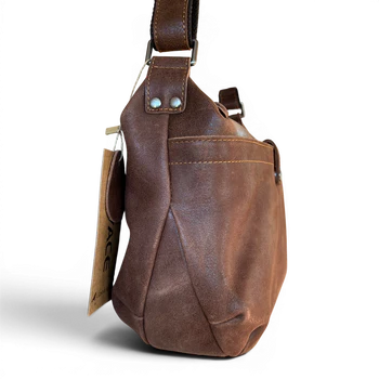 Vivace Sling Bag: BROWN Genuine Leather Crossbody for stylish Women SIDE