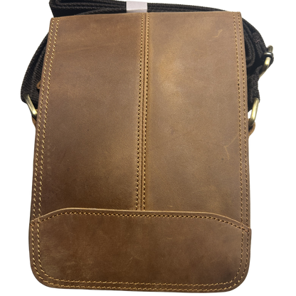 Vivace Sling Bag: BROWN Genuine Leather Messenger Bag