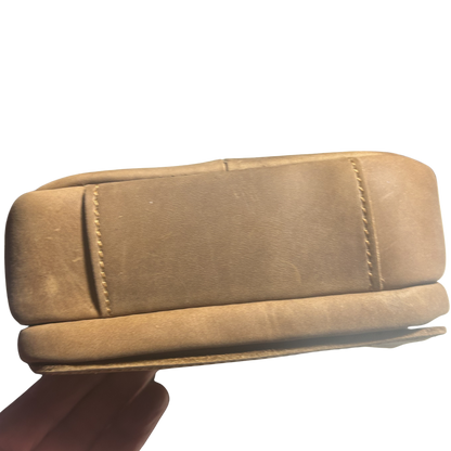 Vivace Sling Bag: BROWN Genuine Leather Messenger Bag size bottom