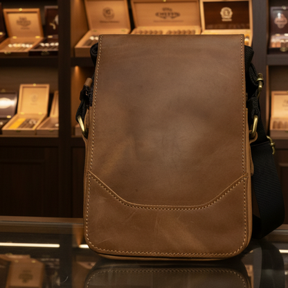 Vivace Sling Bag: BROWN Genuine Leather Messenger Bag stiched lifestyle