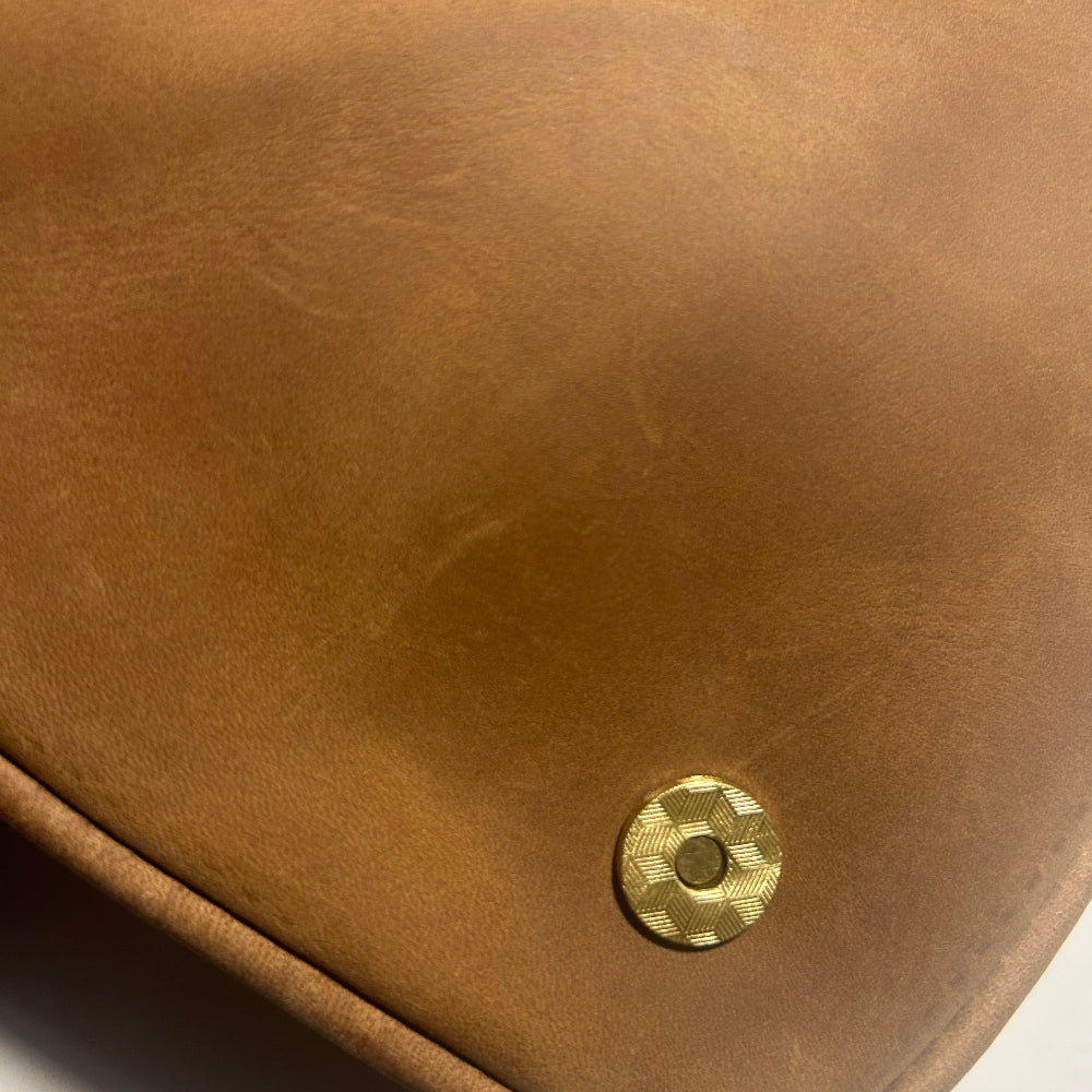 Vivace Sling Bag: BROWN Genuine Leather Messenger Bag stiched zoom