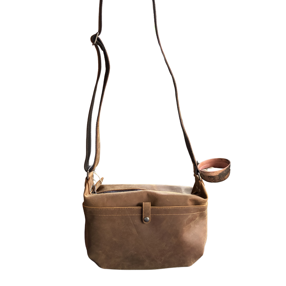 Vivace Sling Bag: DARK BROWN Genuine Leather Crossbody for Discerning Women HANGING