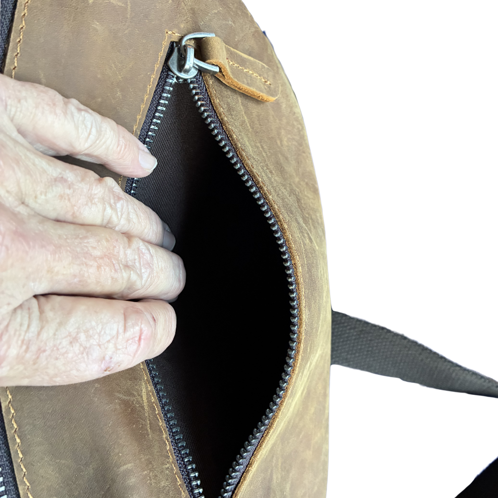 Vivace Sling Bag: DARK BROWN Genuine Leather Crossbody for Discerning Women SIDE POCKET