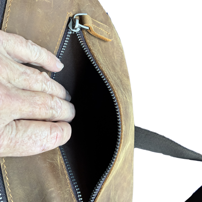 Vivace Sling Bag: DARK BROWN Genuine Leather Crossbody for Discerning Women SIDE POCKET