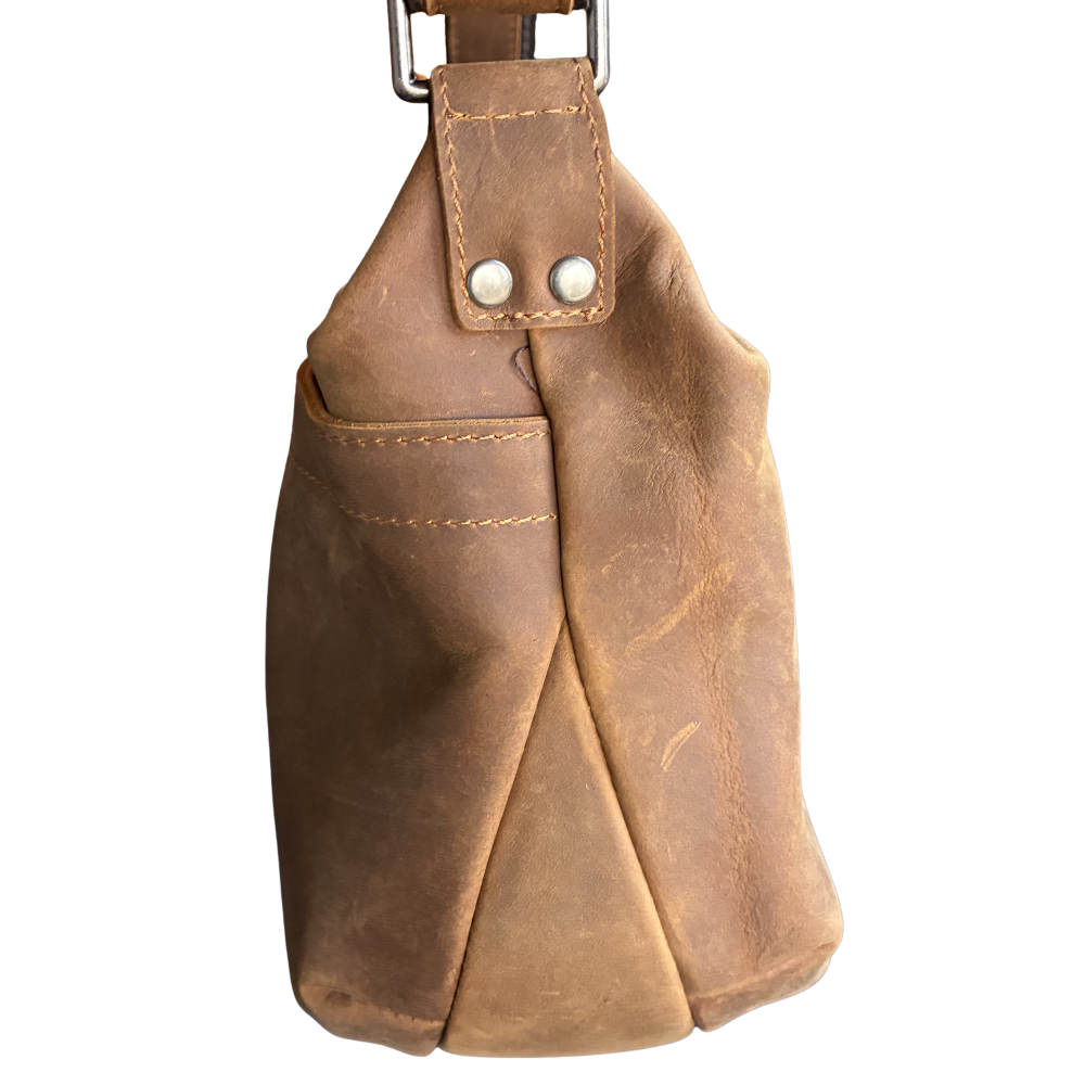 Vivace Sling Bag: DARK BROWN Genuine Leather Crossbody for Discerning Women SIDE VIEW