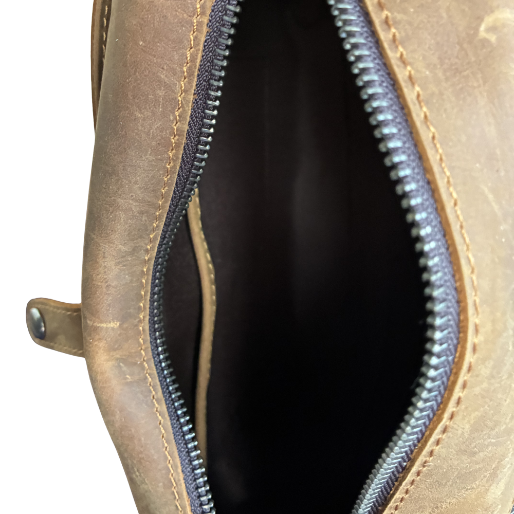 Vivace Sling Bag: DARK BROWN Genuine Leather Crossbody for Discerning Women TOP OPEN
