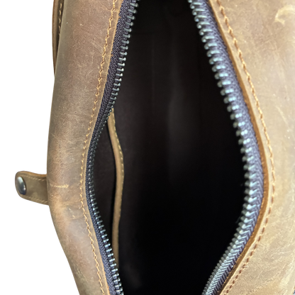 Vivace Sling Bag: DARK BROWN Genuine Leather Crossbody for Discerning Women TOP OPEN