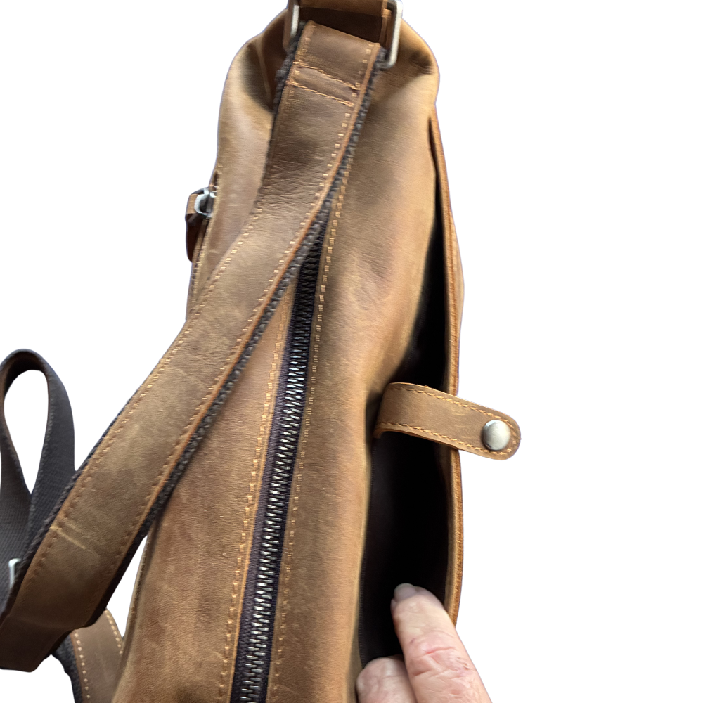 Vivace Sling Bag: DARK BROWN Genuine Leather Crossbody for Discerning Women TOP VIEW