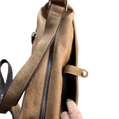 Vivace Sling Bag: DARK BROWN Genuine Leather Crossbody for Discerning Women TOP VIEW