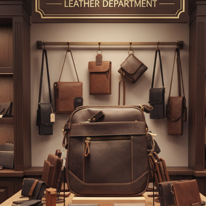 Vivace Sling Bag: DARK COFFEE BROWN Genuine Leather with Adjustable Strap DISPLAY