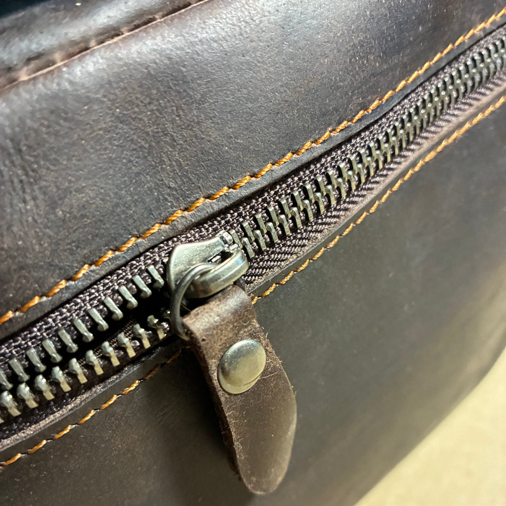 Vivace Sling Bag: DARK COFFEE Genuine Leather Cross body with Adjustable Strap BACK POCKET