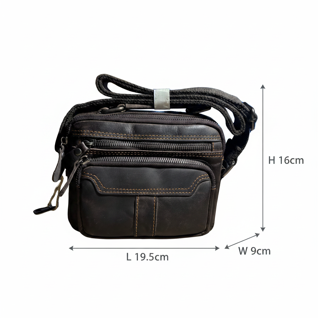 Vivace Sling Bag: DARK COFFEE Genuine Leather Cross body with Adjustable Strap