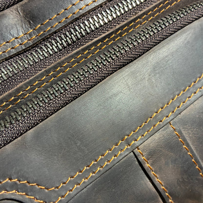 Vivace Sling Bag: DARK COFFEE Genuine Leather Cross body with Adjustable Strap FRONT ZOOM