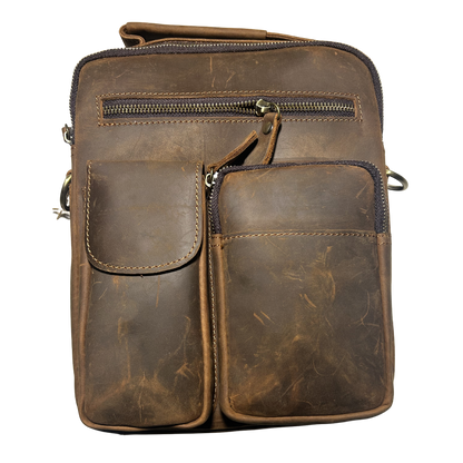 Vivace Sling Bag: LARGE COFFEE BROWN Genuine Leather Messenger Bag
