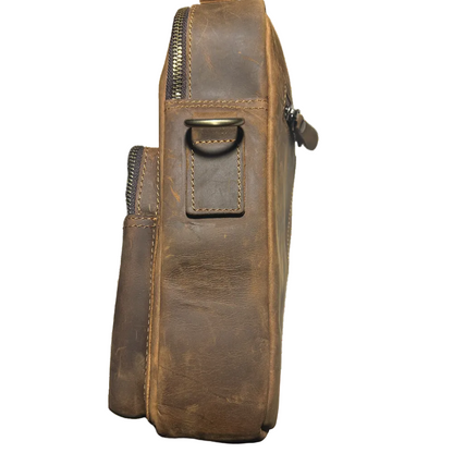 Vivace Sling Bag: Large COFFEE BROWN Genuine Leather Messenger Bag