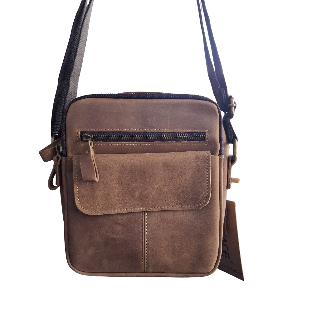 Vivace Sling Bag: TAN BROWN Genuine Leather with Adjustable Strap
