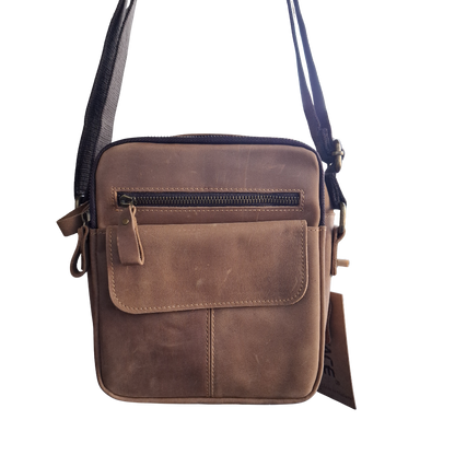 Vivace Sling Bag: TAN BROWN Genuine Leather with Adjustable Strap