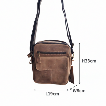 Vivace Sling Bag: TAN BROWN Genuine Leather with Adjustable Strap SIZE