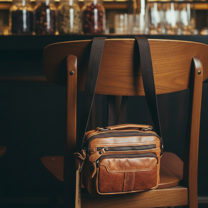 Vivace Sling Bag: TAN, Brown Genuine Leather Cross body with Adjustable Strap LIFESTYLE