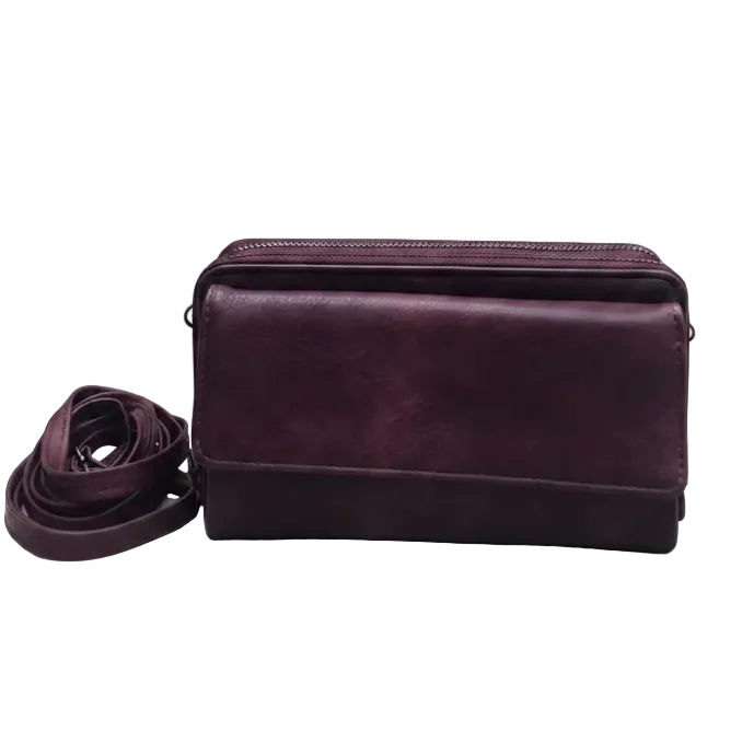 Vivace Sling Wallet: BORDEAUX PU Leather Horizontal Cellphone Sling