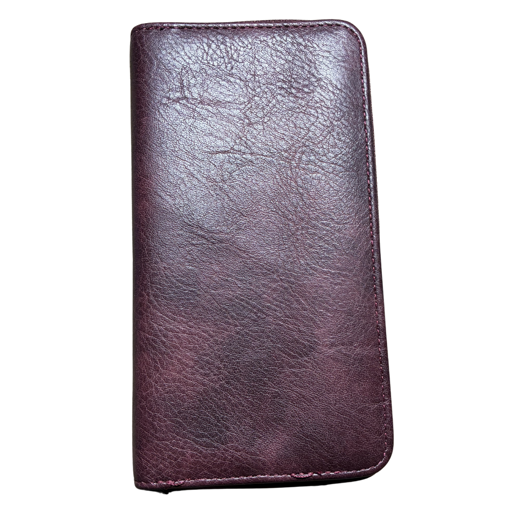 Vivace Sling Wallet: BORDEAUX PU Leather Horizontal Cellphone Sling BACK