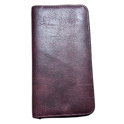 Vivace Sling Wallet: BORDEAUX PU Leather Horizontal Cellphone Sling BACK